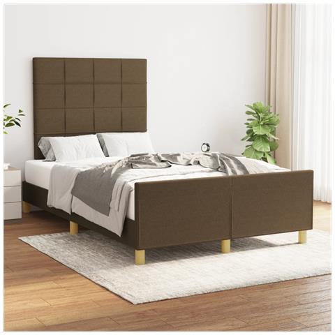 Giroletto Senza Materasso Marrone Scuro 80x200 Cm In Tessuto - Foto 1