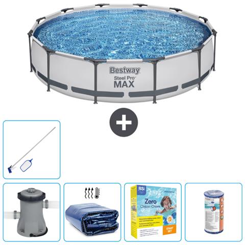 Piscina Fuori Terra - In Giro - 366x76 Cm - Grigio - Include Accessori Coordinati Cb20 - Foto 1