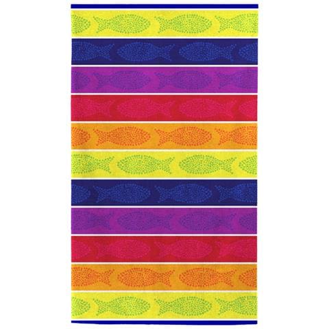 Telo Mare Jacquard Spugna Asciugamano Spiaggia Disegno Fish Pois Telo Mare Multicolore - Foto 1