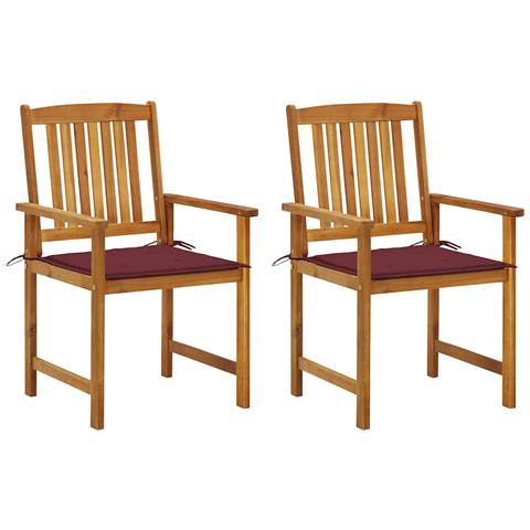 Lusso Casadino -  Sedie Da Giardino Con Cuscini 2 Pz In Massello Di Acacia - Foto 2