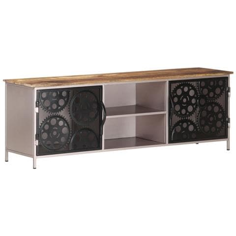 Mobile Porta Tv 120x30x40 Cm In Legno Di Mango Grezzo - Foto 8