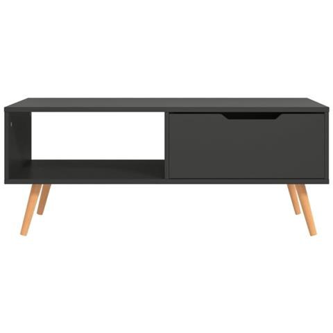 Tavolino Da Salotto Grigio 100x49,5x43 Cm In Legno Multistrato - Foto 2