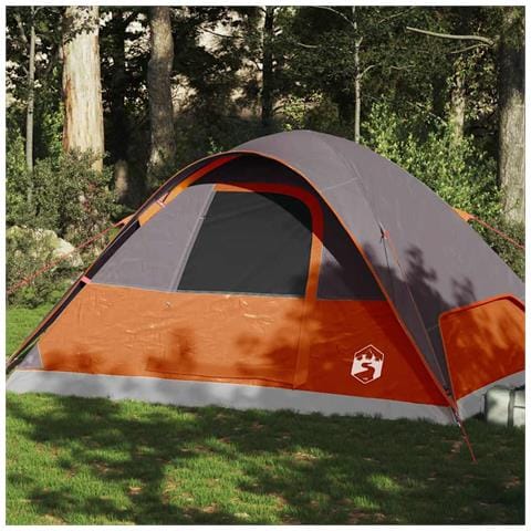 Tenda Familiare a Cupola 6 Persone Arancione Impermeabile - Foto 1