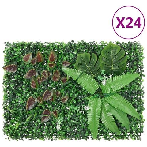Recinzione Piante Artificiali 24 pz Verde 40x60 cm - Foto 1