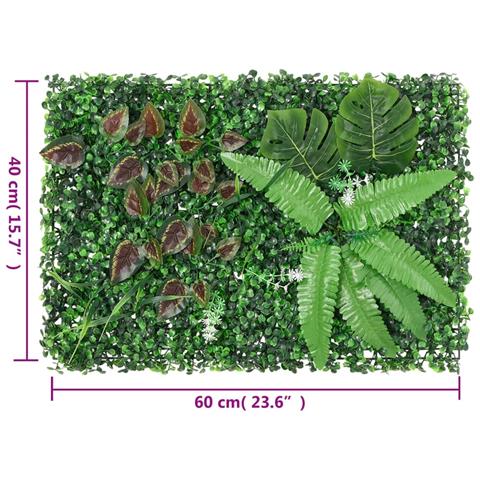 Recinzione Piante Artificiali 24 pz Verde 40x60 cm - Foto 8
