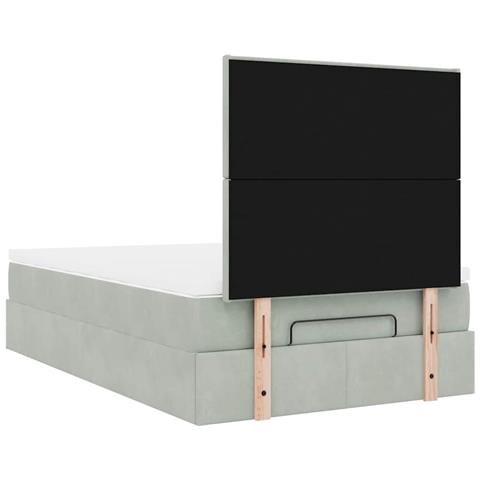 Struttura Letto Pouf con Materassi 120x190 cm Velluto - Foto 9