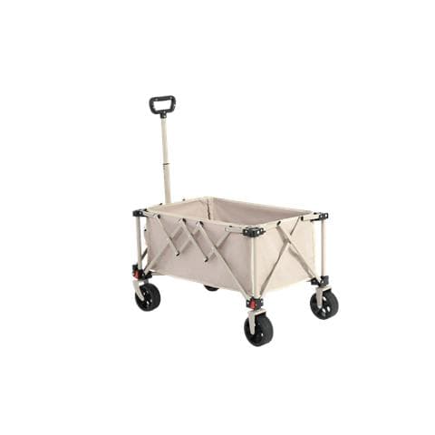 Carrello Pieghevole Per Carri Multiuso Con Ruote Per Tutti I Terreni, Carrelli Da Giardino Per Impieghi Gravosi Con Maniglia, Per Lo Shopping In Campeggio Pesca Sportiva, Beige - Foto 1