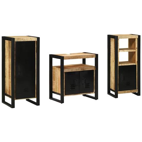 Set di mobili per il bagno 3 pcs Legno di mango massello - Foto 9