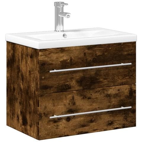 Mobile da Bagno con Lavabo Integrato Rovere Fumo - Foto 1