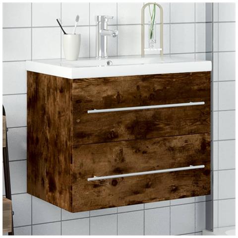 Mobile da Bagno con Lavabo Integrato Rovere Fumo - Foto 2