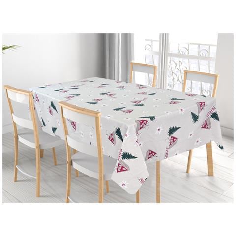 Tovaglia Natalizia Cucina Soggiorno In 100% Cotone Disegno Chalet Rp 90x90 Chalet - Foto 1