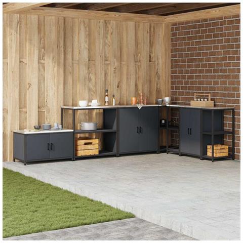 Mensola per il deposito in cucina Antracite Acciaio - Foto 2