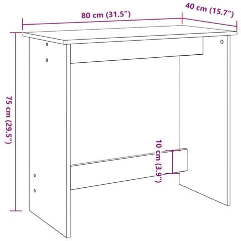 Scrivania Rovere Artigianale 80x40x75 cm in Legno Multistrato - Foto 9