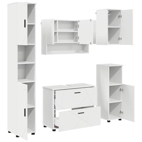 Set di mobili per il bagno 5 pcs Bianco 30 x 35 x 192 cm - Foto 1