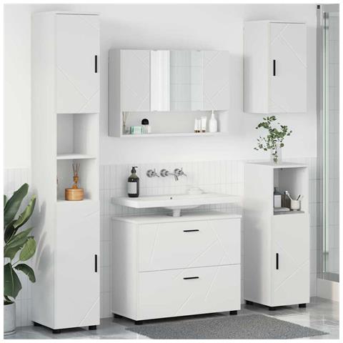Set di mobili per il bagno 5 pcs Bianco 30 x 35 x 192 cm - Foto 2