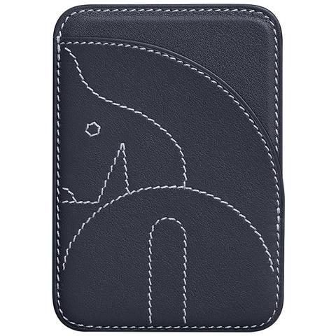 Porta Carte Magnetico In Pelle Pu Con Funzione Supporto Blue - Foto 1