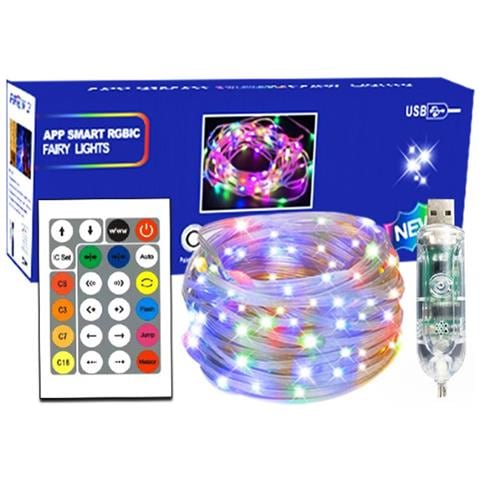 Catena Luminosa Pixel Led 15m 150 Con Controllo App Bluetooth E Telecomando 24 Tasti - Foto 1