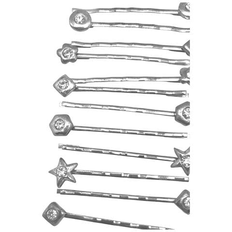 Confezione Da 12 Forcine Assortite In Argento (10µ) Con Cristalli Sw - Foto 2