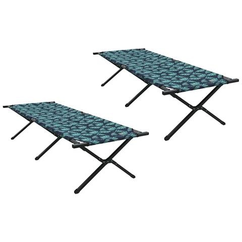 Letto da campeggio pieghevole 2 pcs Motivo a foglia - Foto 1