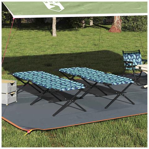 Letto da campeggio pieghevole 2 pcs Motivo a foglia - Foto 2