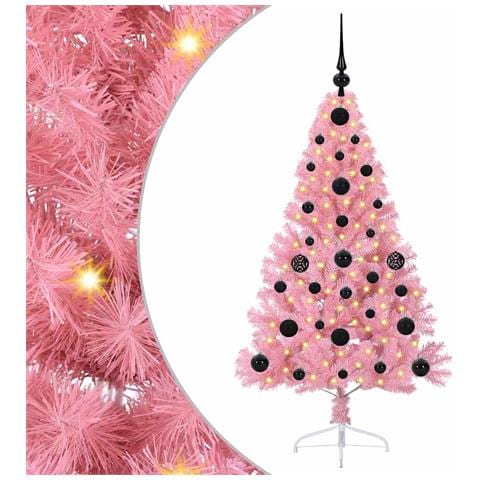 Albero di Natale artificiale con luci integrate Rosa 120 cm PVC - Foto 1
