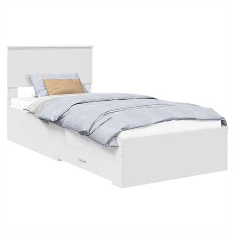 Struttura del letto con testiera Bianco e Argento 75 x 190 cm - Foto 1