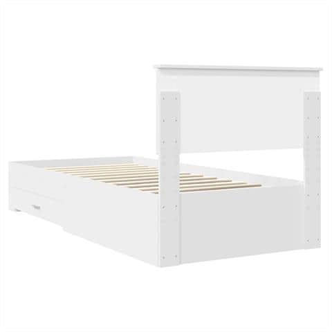 Struttura del letto con testiera Bianco e Argento 75 x 190 cm - Foto 9