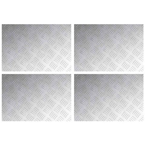 Dischi Quadrati 4 pcs Argento 60 x 40 cm Alluminio - Foto 1