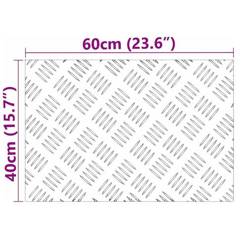 Dischi Quadrati 4 pcs Argento 60 x 40 cm Alluminio - Foto 8