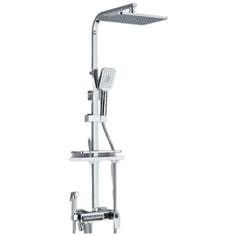 Colonna doccia, Blackswan, Tipo M250, modello cromato lucido, 4 vie, termostato, display LCD, doccetta a pressione e bocca mobile nascosta, dimensioni 30 x 20 cm - Foto 1