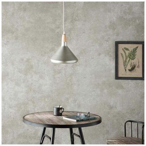 Plafoniera In Legno E Metallo Argento 27x27x30 - Foto 2