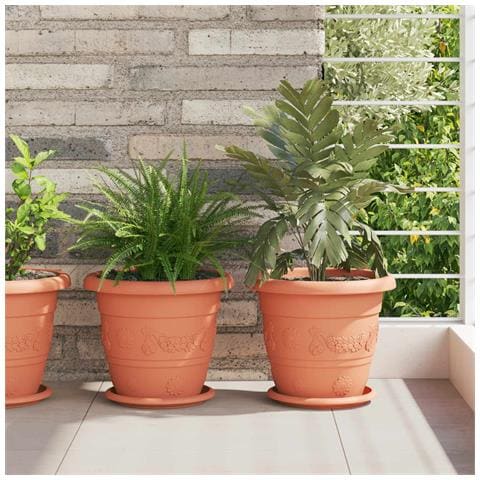 Vasi per Piante 24 pcs Rosso Mattone Ø 26 x 21.5 cm Plastica - Foto 2