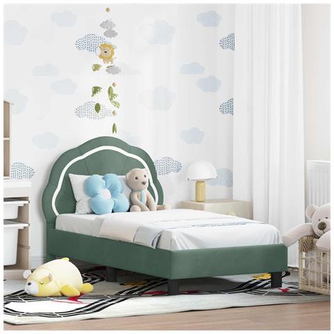 Struttura letto per bambini con testata Verde Mare 70 x 140 cm - Foto 2
