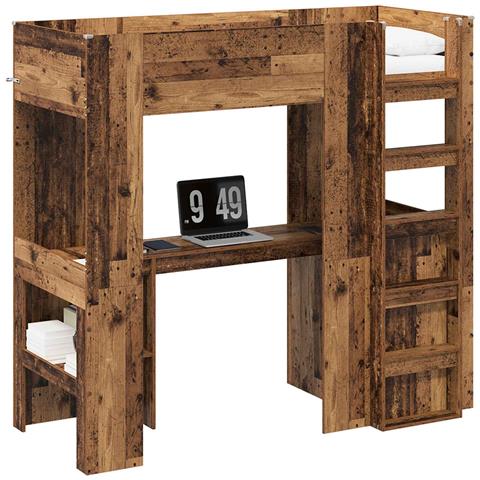 Struttura letto a castello con scrivania Legno vecchio - Foto 1