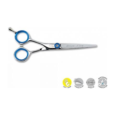 Forbici Da Parrucchiere Professionali Per Mancini Da 5,5 Pollici Blue Fire Left - Foto 2