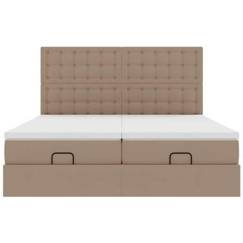 Struttura Letto Pouf con Materassi 200x200cm Similpelle - Foto 9
