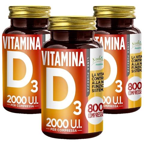 Vitamina D3 2000 UI 800 Compresse - Colecalciferolo 50 mcg - Ossa, Denti, Muscoli e Difese Immunitarie (Confezione tripla) - Foto 1