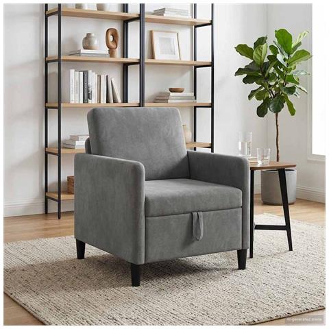 Divano con Storage Grigio Scuro 72 x 78 x 87 cm Poliestere - Foto 2