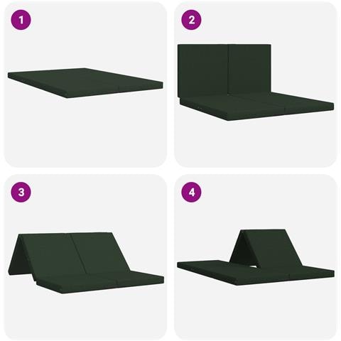 Divano Letto Pieghevole 140 x 67 x 45 cm Verde Scuro - Foto 9