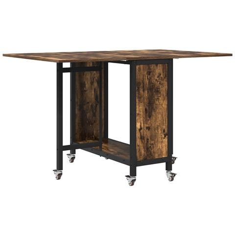 Tavolo da pranzo pieghevole con ruote 130 x 80 x 76,5 cm - Foto 1