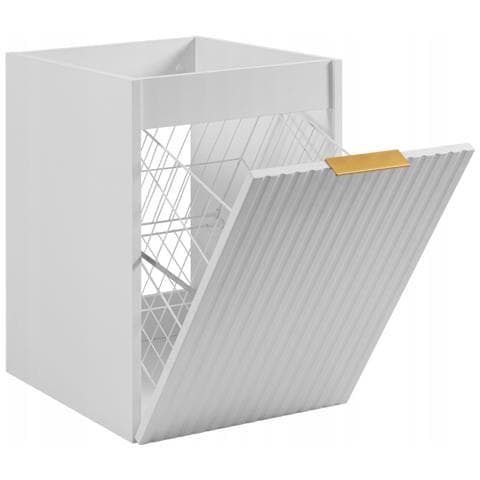 Mobile sottolavabo bianco da 100 cm, Piano in finitura marmo bianco, Set con 3 colori di maniglie, Chiusura ammortizzata, Ripiano bianco integrato - Foto 1