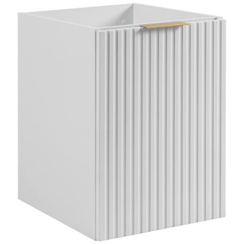 Mobile sottolavabo bianco da 100 cm, Piano in finitura marmo bianco, Set con 3 colori di maniglie, Chiusura ammortizzata, Ripiano bianco integrato - Foto 5