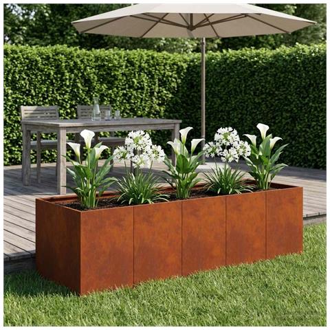Vaso da giardino Ruggine 200 x 80 x 60 cm Acciaio Corten - Foto 2