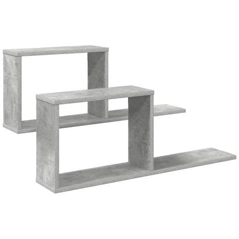 Scaffali flottanti 2 pz Grigio Cemento 80 x 15 x 30 cm - Foto 1