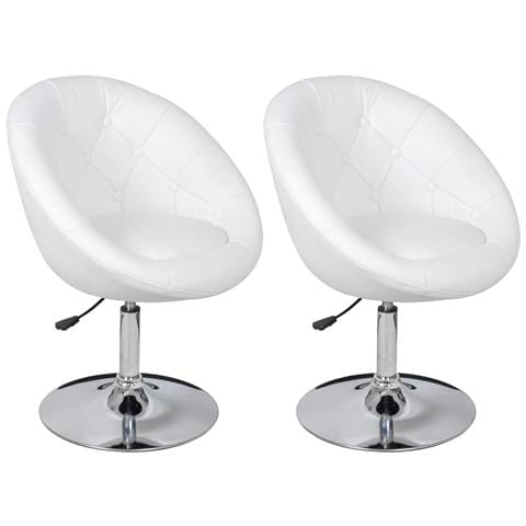 Sgabelli da Bar 2 pz Bianchi in Similpelle - Foto 1