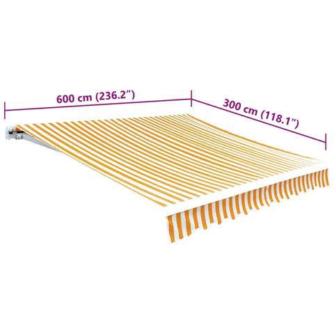 Tenda Parasole Tela Giallo e Bianco 6x3m (Telaio non Incluso) - Foto 2