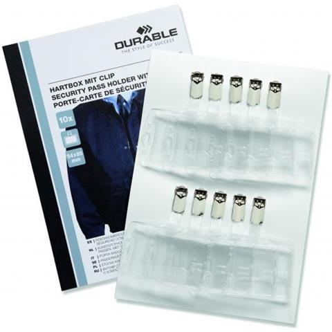 Portabadge Rigido Clip Metallo Lunetta Laterale 54x87mm Trasparente 10pz - Foto 1