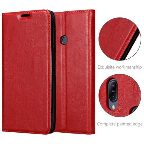 Custodia Compatibile Con Asus Zenfone Max M2 In Rosso Mela - Coperchio Protettiva Con Chiusura Magnetica, Funzione Stand E Tasca Per Le Carte - Foto 2