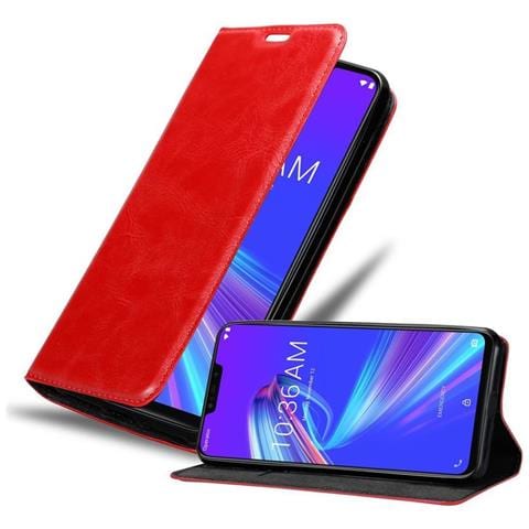 Custodia Compatibile Con Asus Zenfone Max M2 In Rosso Mela - Coperchio Protettiva Con Chiusura Magnetica, Funzione Stand E Tasca Per Le Carte - Foto 1