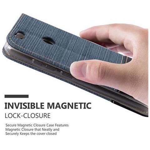 Custodia Compatibile Con Huawei Nova In Blu Scuro Nero - Coperchio Protettiva Con Chiusura Magnetica, Funzione Stand E Tasca Per Le Carte - Foto 7